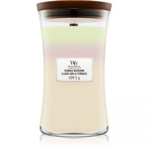 Woodwick Trilogy Terrace Blossoms świeczka zapachowa z drewnianym knotem 609,5 g