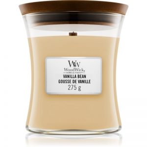 Woodwick Vanilla Bean świeczka zapachowa z drewnianym knotem 275 g