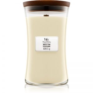 Woodwick White Teak świeczka zapachowa z drewnianym knotem 609,5 g