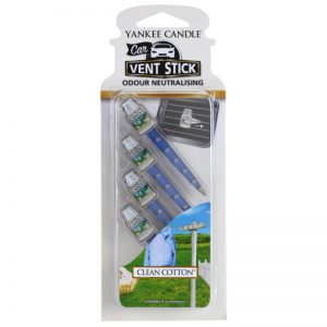 Yankee Candle Clean Cotton odświeżacz do samochodu 4 szt.