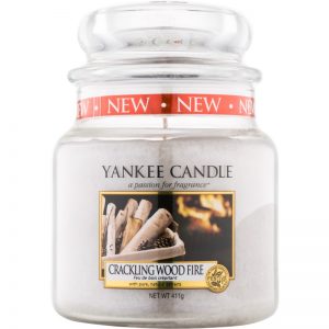 Yankee Candle Crackling Wood Fire świeczka zapachowa Classic średnia 410 g