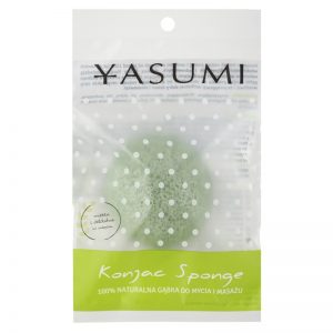 Yasumi Konjak Green Tea delikatna gąbka do skóry tłustej ze skłonnością do trądziku rozmiar S
