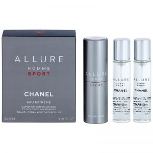 Chanel Allure Homme Sport Eau Extreme woda toaletowa (1x napełnialny + 2x napełnienie) dla mężczyzn 3 x 20 ml