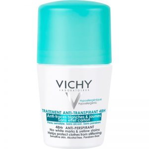 Vichy Deodorant antyperspirant roll-on przeciwko białym i żółtym śladom 50 ml