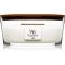 Woodwick Linen świeczka zapachowa z drewnianym knotem (hearthwick) 453,6 g