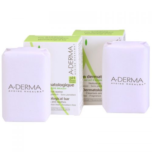 A-Derma Original Care dermatologiczne mydło w kostce do skóry wrażliwej i podrażnionej podwójne opakowanie 2 x100 g
