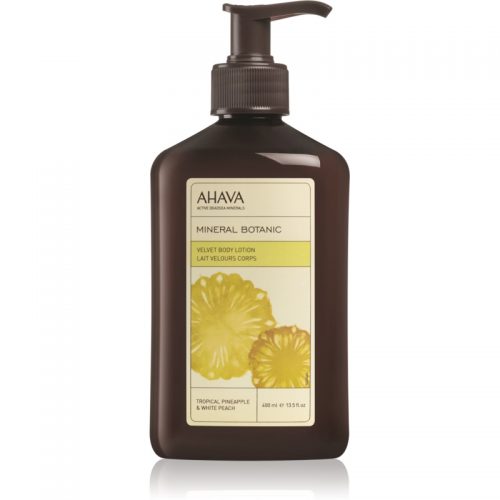 Ahava Mineral Botanic Tropical Pineapple & White Peach jedwabiste mleczko do ciała ananas tropikalny i biała brzoskwinia 400 ml
