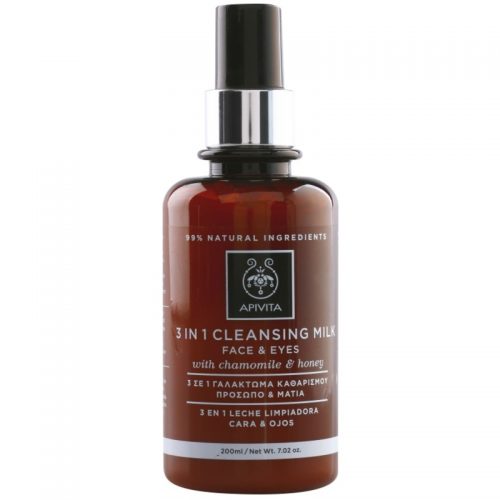 Apivita Cleansing Chamomile & Honey Mleczko oczyszczające 3 w 1 do twarzy i okolic oczu 200 ml
