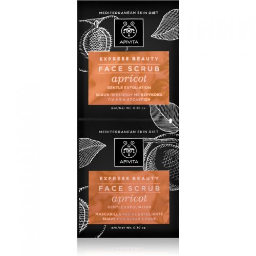 Apivita Express Beauty Apricot delikatny peeling do twarzy 2×8 ml