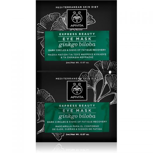 Apivita Express Beauty Ginkgo Biloba maska pod oczy przeciw obrzękom i cieniom