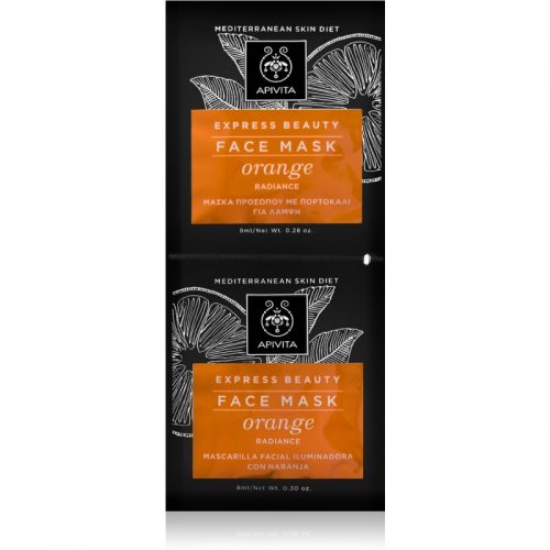 Apivita Express Beauty Orange maseczka rewitalizująca i rozjaśniająca 2×8 ml