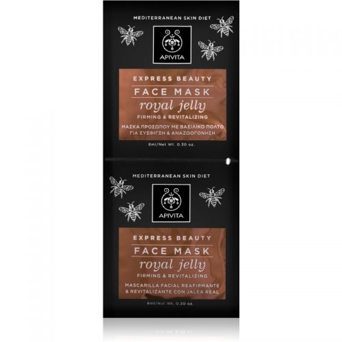 Apivita Express Beauty Royal Jelly rewitalizująca maseczka do twarzy o efekt wzmacniający 2×8 ml