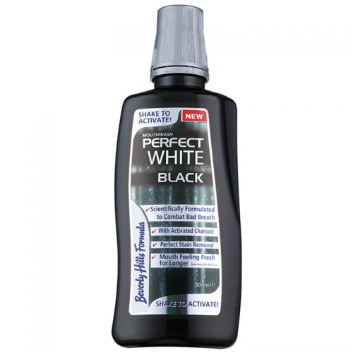 Beverly Hills Formula Perfect White Black wybielający płyn do płukania ust z węglem aktywowanym odświeżający oddech 500 ml