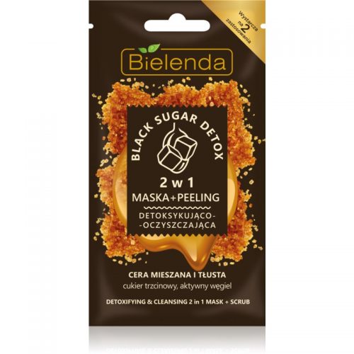 Bielenda Black Sugar Detox maseczka detoksykująca i mikro peeling 2 w 1 8 g