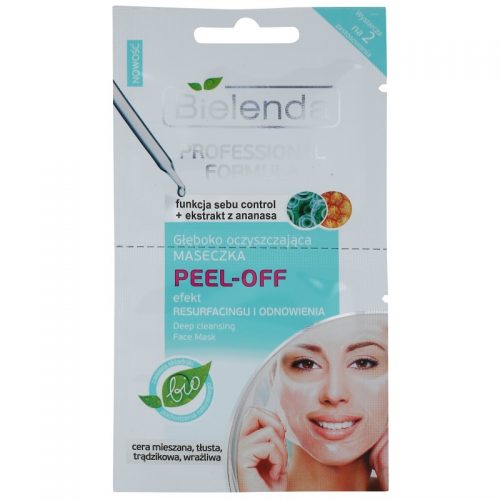 Bielenda Professional Formula żelowa maseczka typu peel-off do ściągnięcia porów i nadania skórze matowego wyglądu 2 x 5 ml