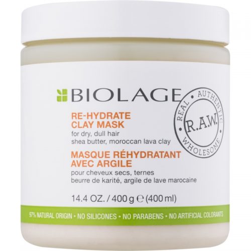 Biolage R.A.W. Nourish maseczka z glinki do włosów suchych i zniszczonych bez parabenów i silikonów 400 ml