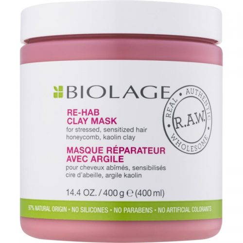 Biolage R.A.W. Recover maseczka z glinki do włosów słabych, zniszczonych bez parabenów i silikonów 400 ml