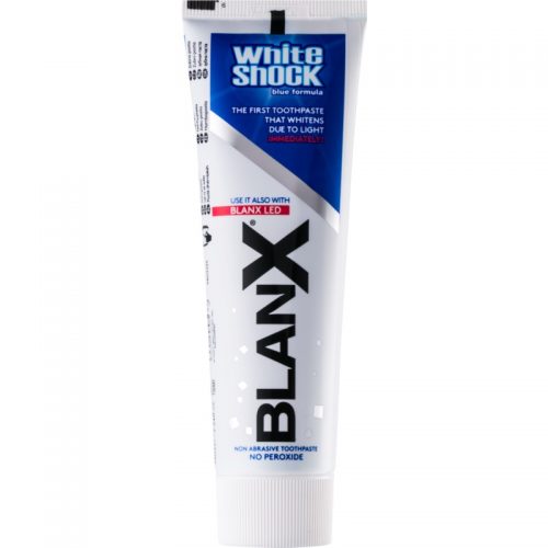 BlanX White Shock pasta wybielająca przeciw przebarwieniom na szkliwie dający natychmiastowy efekt 75 ml