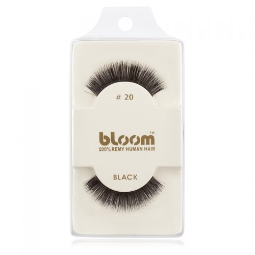 Bloom Natural naklejane sztuczne rzęsy z naturalnych włosów No. 20 (Black) 1 cm