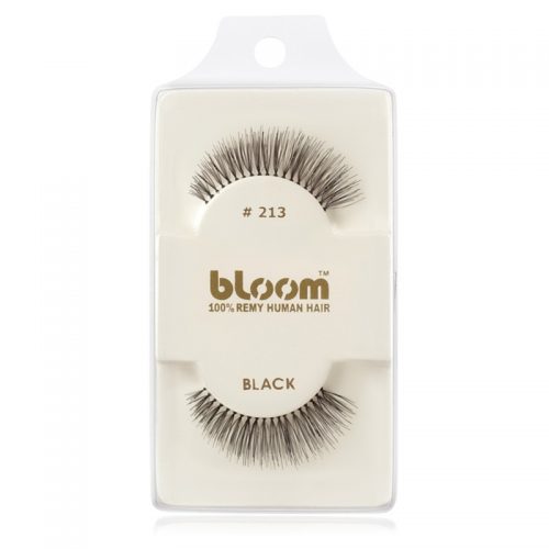 Bloom Natural naklejane sztuczne rzęsy z naturalnych włosów No. 213 (Black) 1 cm