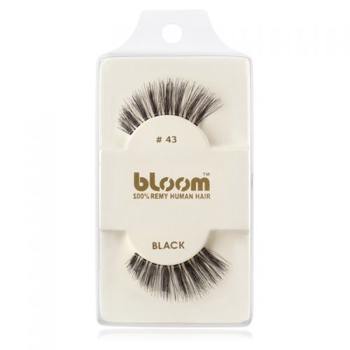 Bloom Natural naklejane sztuczne rzęsy z naturalnych włosów No. 43 (Black) 1 cm