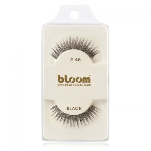 Bloom Natural naklejane sztuczne rzęsy z naturalnych włosów No. 46 (Black) 1 cm
