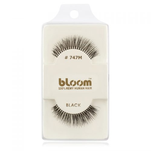Bloom Natural naklejane sztuczne rzęsy z naturalnych włosów No. 747M (Black) 1 cm