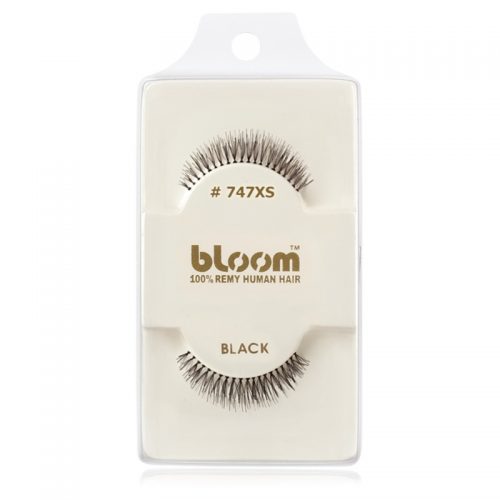 Bloom Natural naklejane sztuczne rzęsy z naturalnych włosów No. 747XS (Black) 1 cm