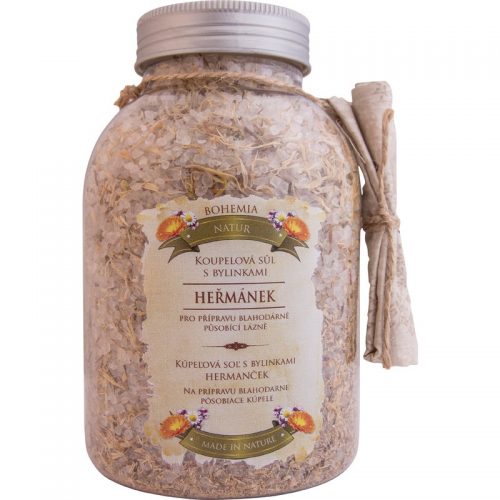 Bohemia Gifts & Cosmetics Bohemia Natur sól do kąpieli z trzema rodzajami ziół rumianek, nagietek, tymianek 1 200 g