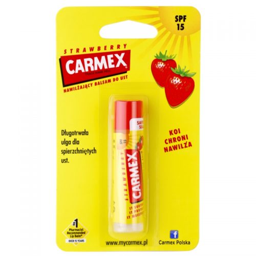 Carmex Strawberry balsam nawilżający do ust w sztyfcie SPF 15 4,25 g