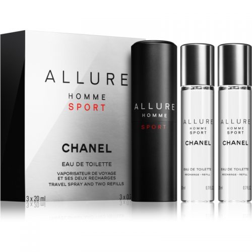 Chanel Allure Homme Sport woda toaletowa (1x napełnialny + 2x napełnienie) dla mężczyzn 3 x 20 ml