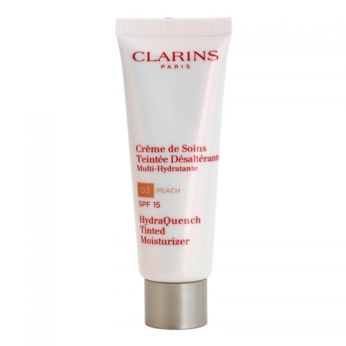 Clarins HydraQuench lekki krem tonujący o działaniu nawilżającym SPF 15 odcień 03 Peach 50 ml