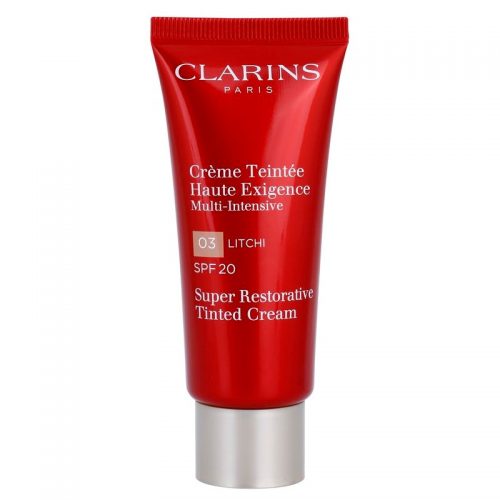 Clarins Super Restorative krem regenerująco-tonujący przeciw zmarszczkom SPF 20 odcień 03 Litchi 40 ml