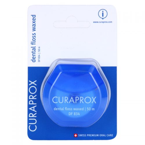 Curaprox Dental Floss Waxed DF 834 woskowana nić dentystyczna o smaku mięty 50 m