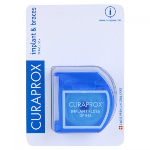 Curaprox DF 845 nić dentystyczna do aparatu ortodontycznego oraz implantów 50 szt.