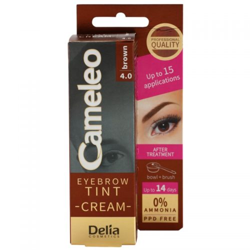 Delia Cosmetics Cameleo kremowa, profesjonalna farbka do brwi bez amoniaku odcień 4.0 Brown 15 ml