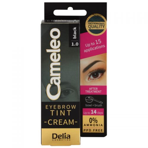 Delia Cosmetics Cameleo kremowa, profesjonalna farbka do brwi bez amoniaku odcień 1.0 Black 15 ml