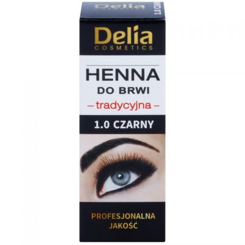 Delia Cosmetics Henna farbka do brwi odcień 1.0 Black 2 g + 2 ml