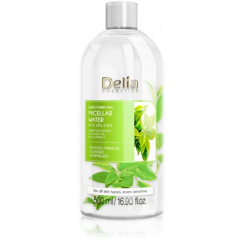 Delia Cosmetics Micellar Water Green Tea orzeźwiający oczyszczający płyn micelarny 500 ml