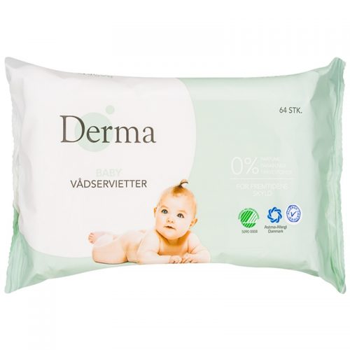 Derma Baby nawilżane chusteczki oczyszczające dla dzieci od urodzenia 64 szt.