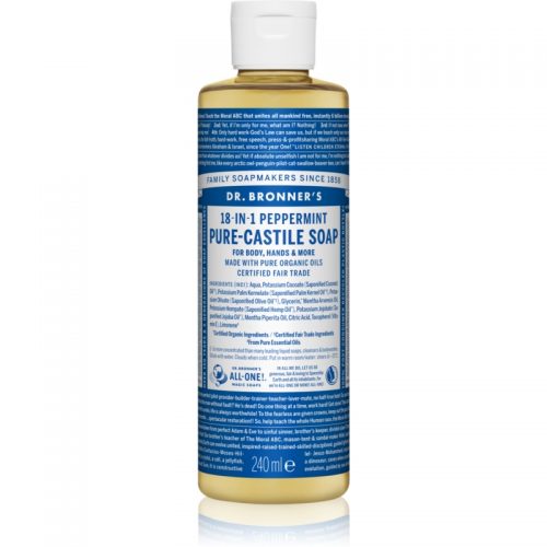 Dr. Bronner’s Peppermint uniwersalne mydło w płynie 240 ml