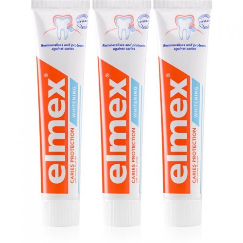 Elmex Caries Protection Whitening wybielająca pasta do zębów z fluorem 3 x 75 ml
