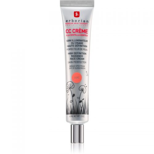 Erborian CC Crème Centella Asiatica krem rozjaśnijący, nadający jednolity ton skórze SPF 25 duże opakowanie odcień Doré 45 ml