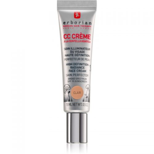 Erborian CC Crème Centella Asiatica krem rozjaśnijący, nadający jednolity ton skórze SPF 25 małe opakowanie odcień Clair 15 ml