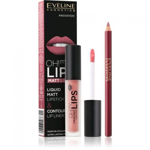 Eveline Cosmetics OH! my LIPS zestaw matujący do ust dla kobiet 08 Lovely Rose 4,5 ml