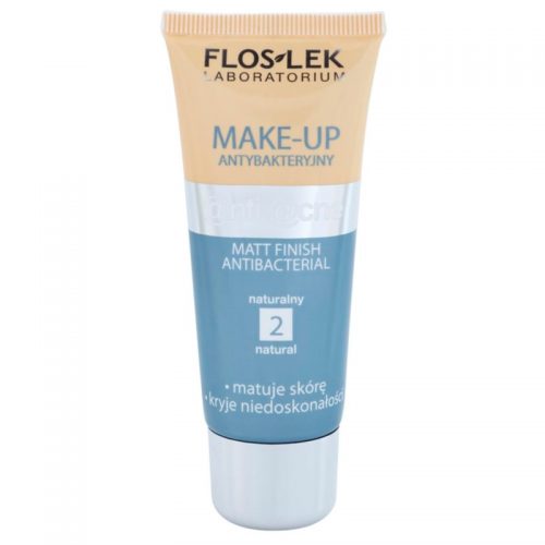 FlosLek Laboratorium Anti Acne podkład matujący do skóry tłustej ze skłonnością do trądziku odcień 2 Natural 30 ml