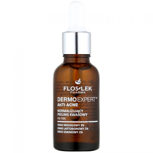 FlosLek Pharma DermoExpert Acid Peel nocna pielęgnacja normalizująca do skóry z niedoskonałościami 30 ml