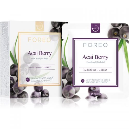 FOREO Farm to Face Acai Berry maseczka wygładzająca 6 x 6 g g