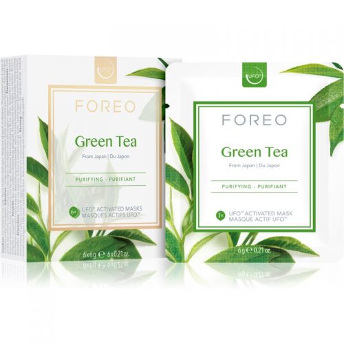 FOREO Farm to Face Green Tea maska odświeżająca i kojąca 6 x 6 g g