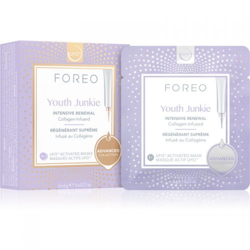 FOREO UFO™ Youth Junkie intensywnie odżywcza maska o działaniu przeciwzmarszczkowym 6 x 6 g